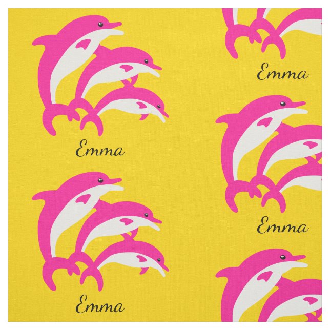 Tecido Golfinhos Rosa Dançantes (Modelo)