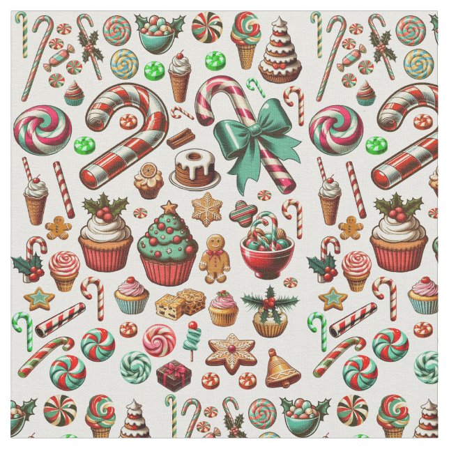Tecido Goodies Doce guloseimas Arte (Detalhe)
