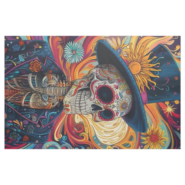 Tecido Gordo Quarto de Açúcar Dia da Morte (Fat Quarter)