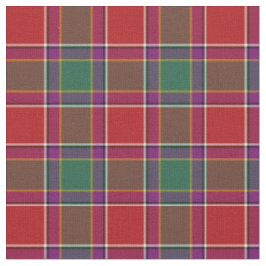 Tecido Gordon de Abergeldie Tartan Red e Xadrez Verde