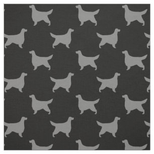 Tecido Gordon Setter Silhouettes Padrão Preto e Cinza