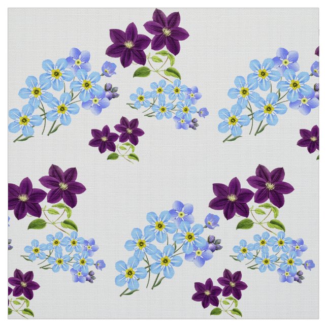 Tecido Gorgeous Chic Elegant Forget-Me-Not Floral Pattern (Modelo)