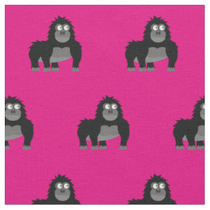 Tecido Gorila Bebê Fofo Berçário Rosa Macaco