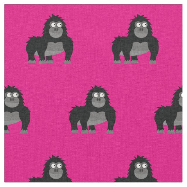 Tecido Gorila Bebê Fofo Berçário Rosa Macaco (Detalhe)