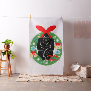 tecido gorila de natal alegre
