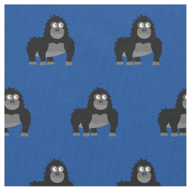 Tecido Gorila-Gato-Pequeno Enfermeiro Azul (Detalhe)