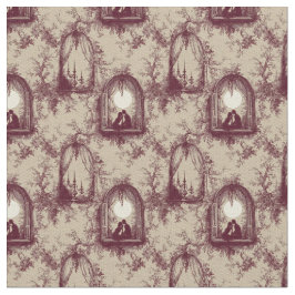 Tecido Gothic Love Valentine Burgundy Toile De Jouy 