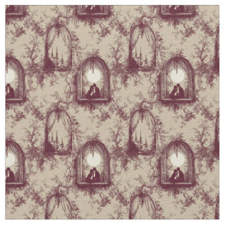 Tecido Gothic Love Valentine Burgundy Toile De Jouy 