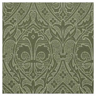 Tecido Gótica Revival Fleur de Lys - Loden Green