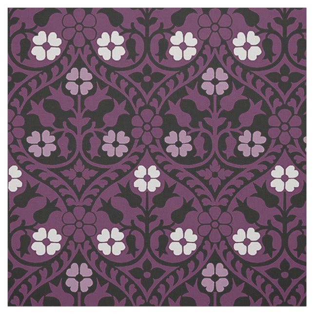 Tecido Gótica Revival Floral, Roxo (Modelo)