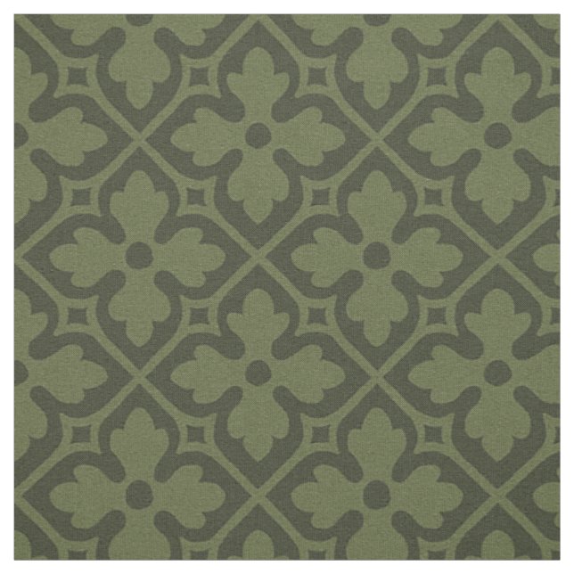 Tecido Gótica Revival Quatrefoils, Loden Green (Modelo)