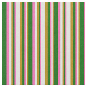 Tecido Gourenço Escuro, Ciano Claro, Rosa Quente e Verde 