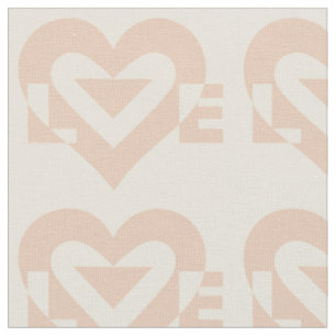 Tecido Gráfico de Amor Fofo, Bege Creme