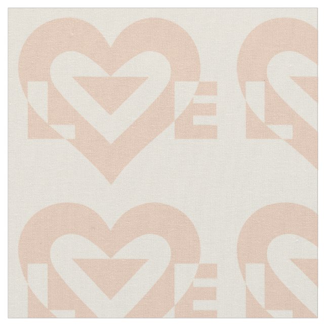 Tecido Gráfico de Amor Fofo, Bege Creme (Detalhe)