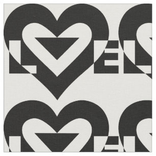 Tecido Gráfico de Amor legal, Preto