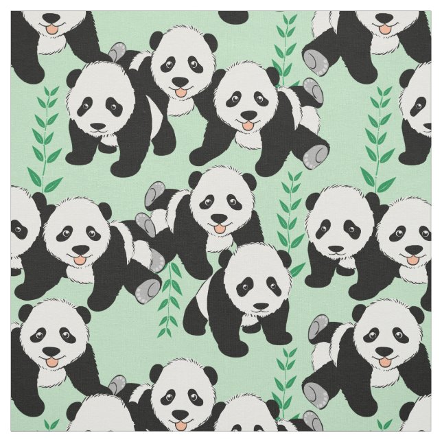 Tecido Gráfico de Ursos de Panda (Modelo)