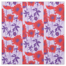 Tecido gráfico floral roxo vermelho púrpura