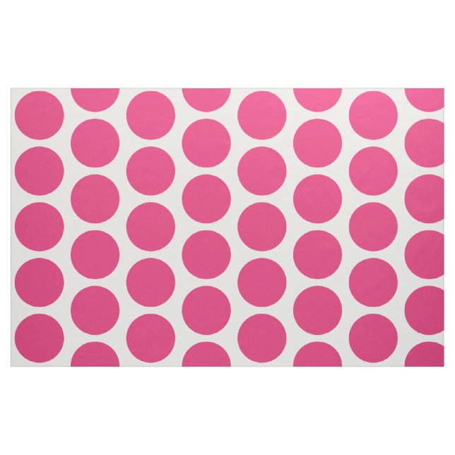 Tecido grande branco cor-de-rosa das bolinhas (Jarda)