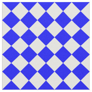 Tecido Grande Checkered de Diag - branco e azul