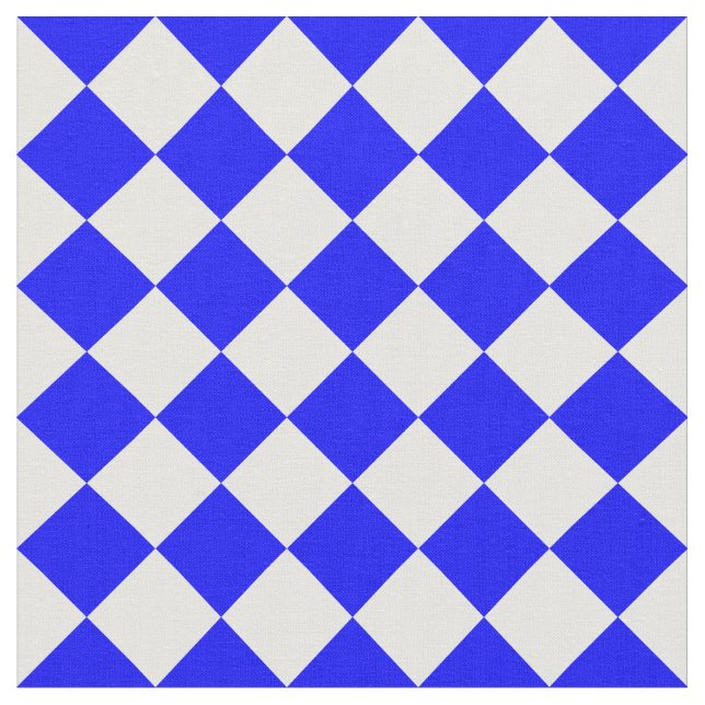 Tecido Grande Checkered de Diag - branco e azul (Detalhe)