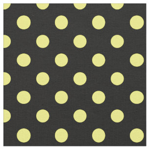 Tecido Grandes bolinhas - amarelo no preto