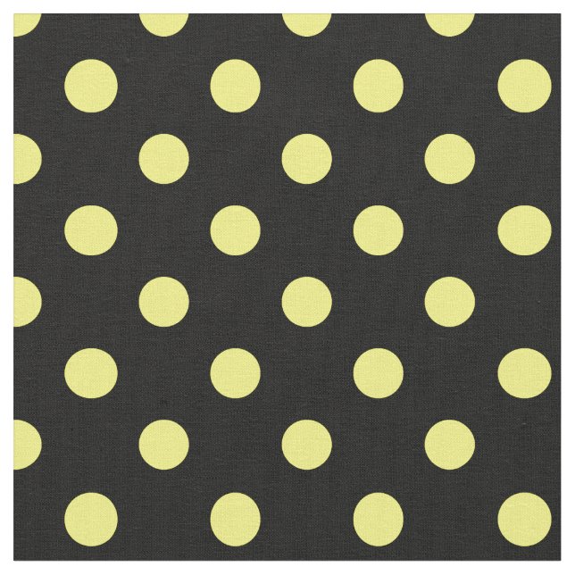 Tecido Grandes bolinhas - amarelo no preto (Detalhe)