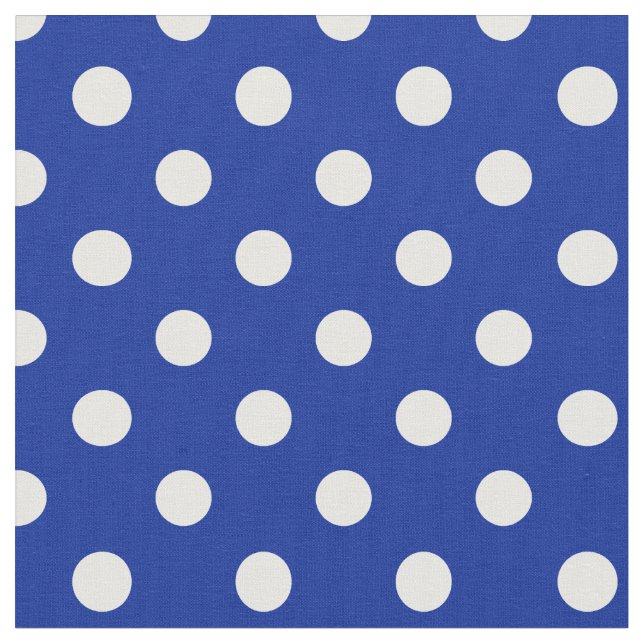 Tecido Grandes bolinhas - branco no azul imperial (Detalhe)