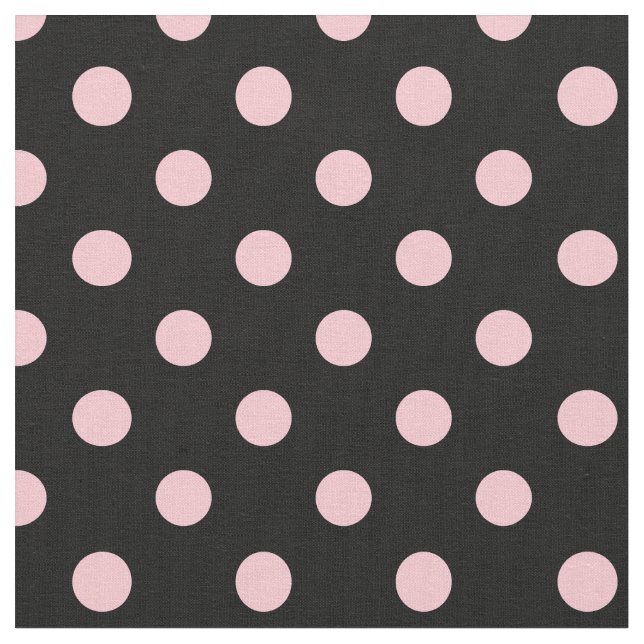 Tecido Grandes bolinhas - rosa no preto (Detalhe)