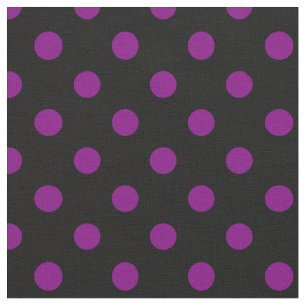 Tecido Grandes bolinhas - roxo no preto