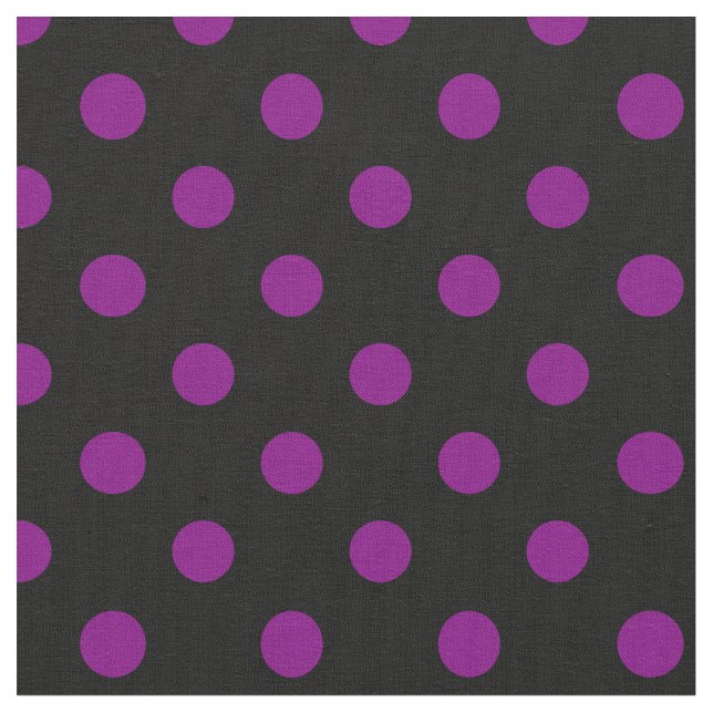 Tecido Grandes bolinhas - roxo no preto (Detalhe)