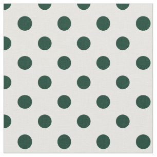 Tecido Grandes bolinhas - verdes escuro no branco