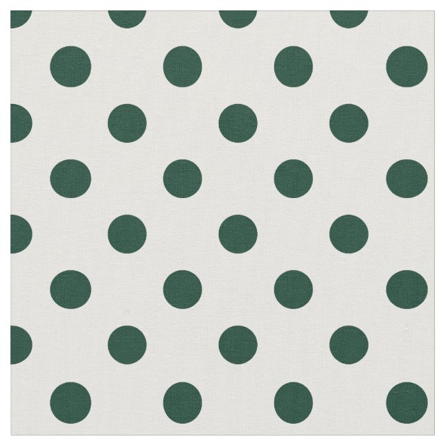 Tecido Grandes bolinhas - verdes escuro no branco (Detalhe)