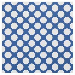 Tecido Grandes pontos retrógrados - branco e azul de cob