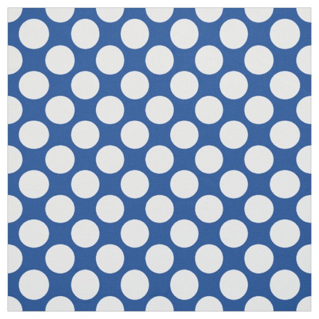 Tecido Grandes pontos retrógrados - branco e azul de coba (Modelo)