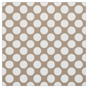 Tecido Grandes pontos retros - o branco e o taupe tan