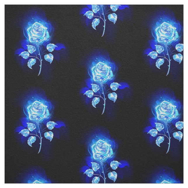 Tecido Gravação de Rosa Azul (Modelo)