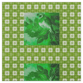 Tecido Green Check Quail Fabric