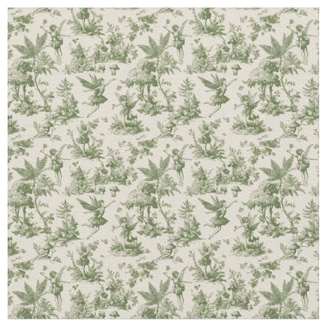 Tecido Green Forest fairies Toile de Jouy Pattern (Detalhe)