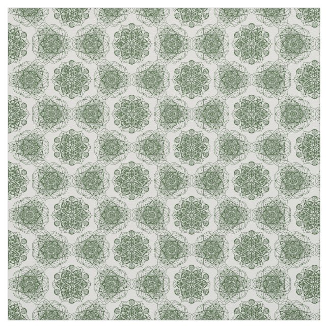 Tecido Green Geometry Mandala (Modelo)