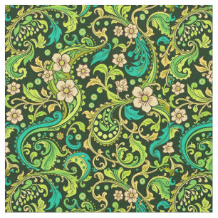 Tecido Green Paisley Design