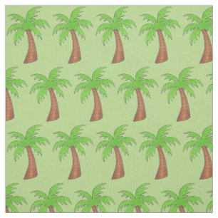 Tecido Green Palm Tree Tropical Island Hawaii Beach Vacay