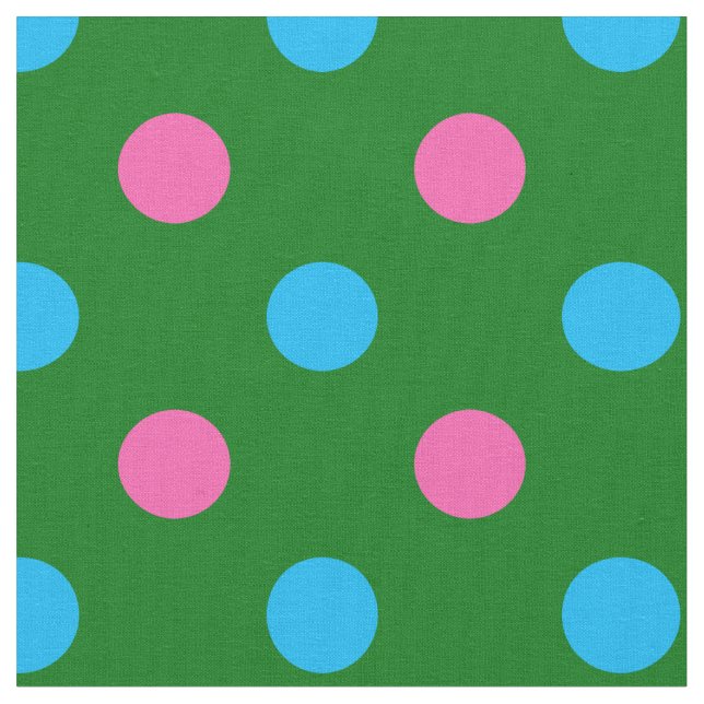 Tecido Green Pink Blue Polka Dot Pattern (Detalhe)