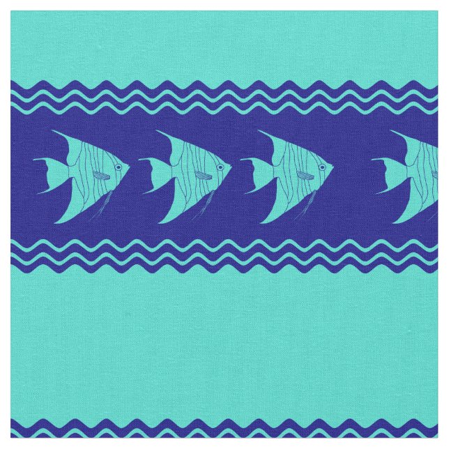 Tecido Greve de Peixe-Anel Azul Turquesa (Detalhe)
