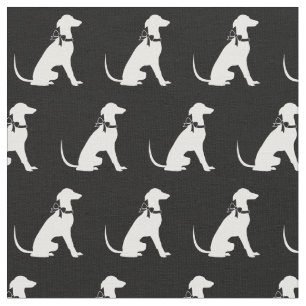Tecido Greyhound Dog Silhout Pet