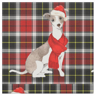 Tecido Greyhound italiano e Natal da Xadrez vermelha