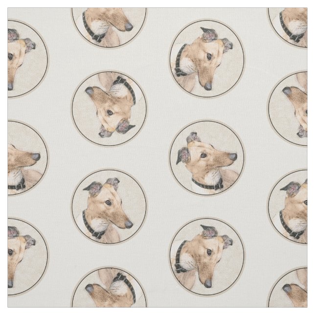 Tecido Greyhound Pinting Fawn Cuide Pet Dog Art Original (Modelo)