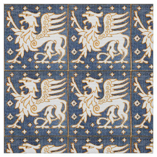 TECIDO GRIFFINS DE FANTASIA BRANCA AZUL