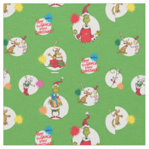 Tecido Grinch Padrão de Pontos de Natal