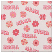 Groovy Hippy Mama Pink Texto Palavras e Flores