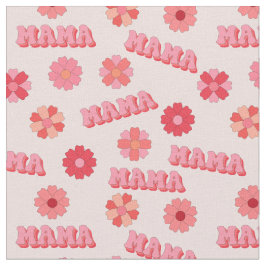 Tecido Groovy Hippy Mama Pink Texto Palavras e Flores